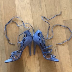 Nasty Gal Blue Suede Heels